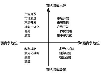 咨詢公司常用的分析模型之大戰略矩陣在企業管理中的應用